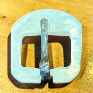 Art Deco Mother of Pearl Belt Buckle Iridescent Mermaidcore Carved